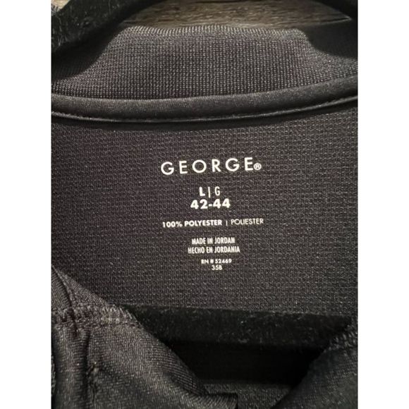 George Mens Polyester Black Cooling Polo Shirt Size Large - Picture 3 of 4